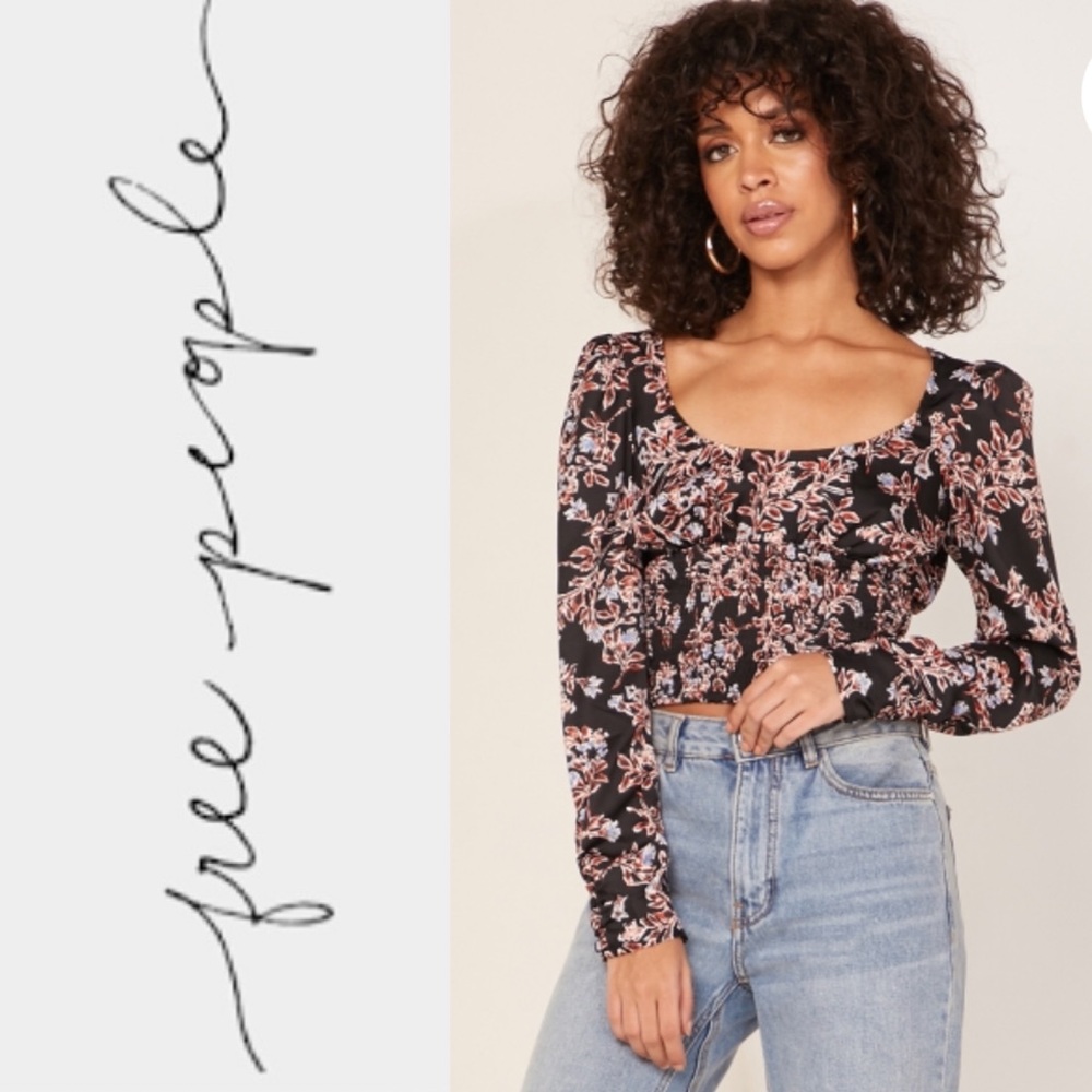 Free People Santiago Scoop Neck Printed Top